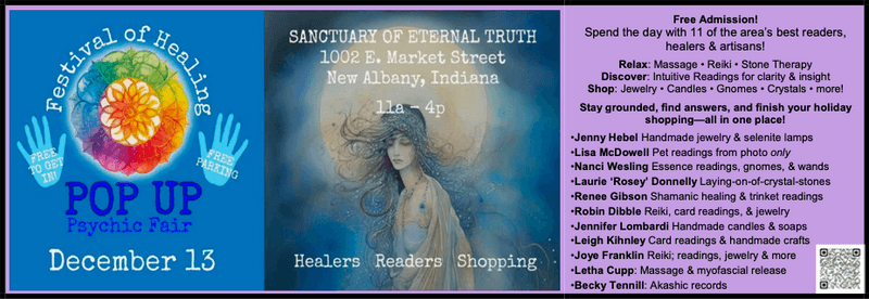 Festival of Healing Pop Up December 13th