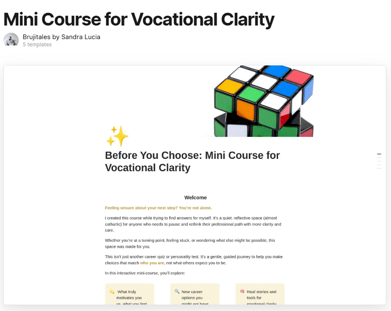 Mini Course for Vocational Clarity