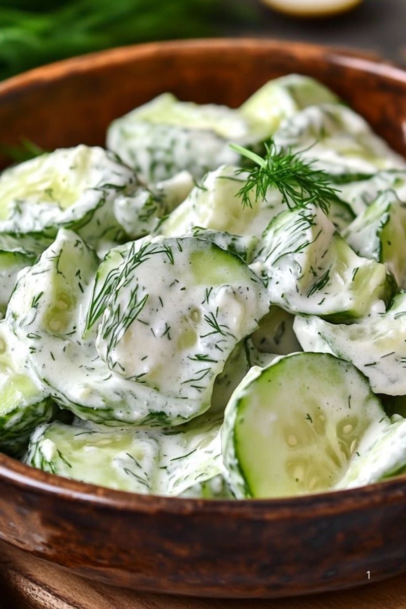 Creamy Cucumber Salad😋