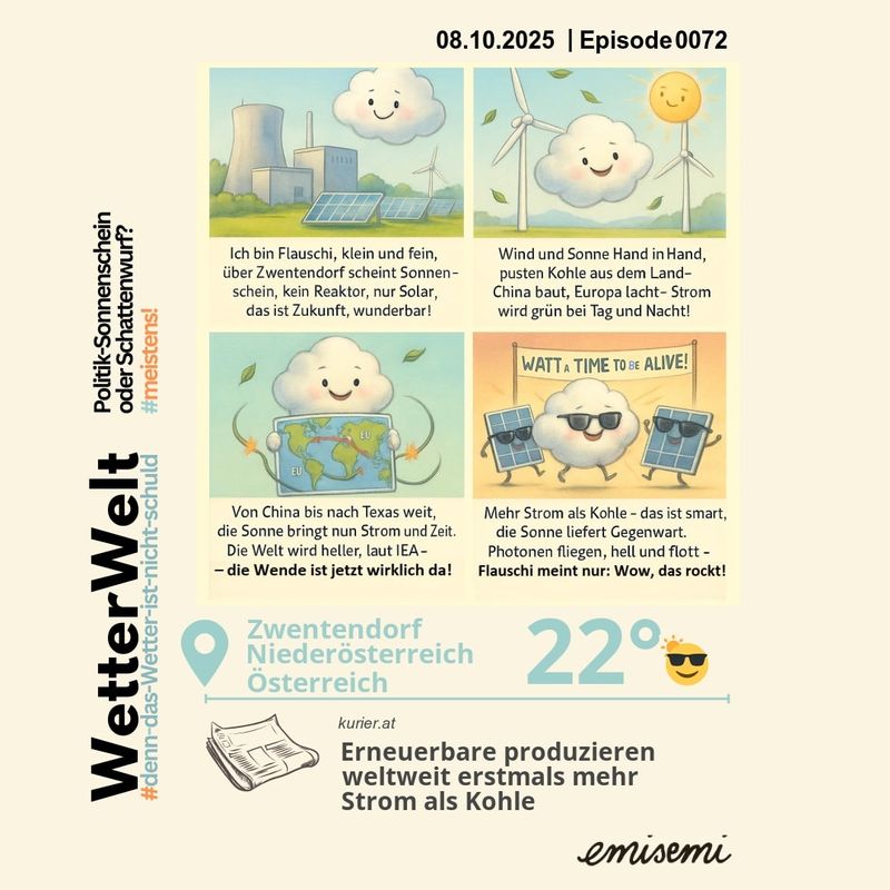 ⚡☁️ Flauschi feiert den Watt-Welt-Wandel! 🌞