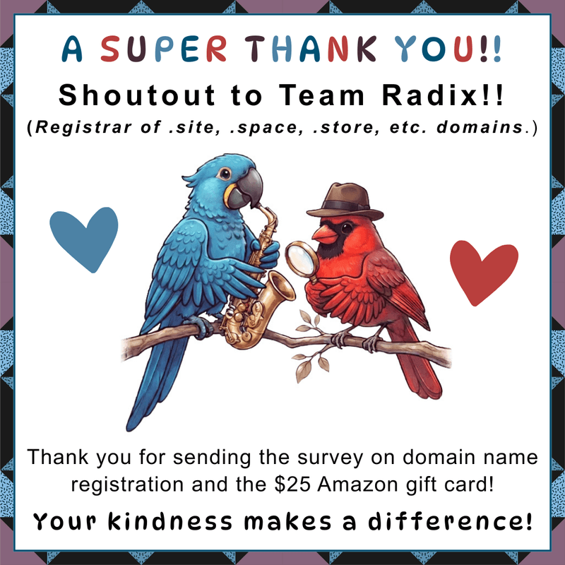 Sax, Surveys, and a Surveillance Cardinal: A Super Thank You to Team Radix!