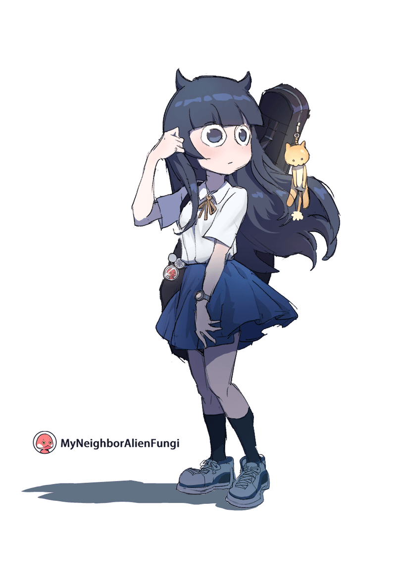Meden as a schoolgirl