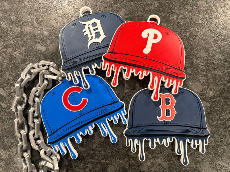 Red Sox, Phillies, Tigers, and Cubs Drip Baseball Caps are available