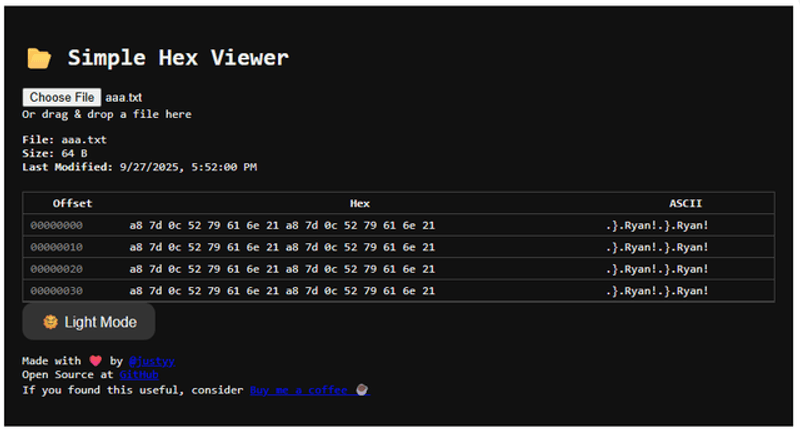 Open sourcing a small tool: Simple Hex Viewer
