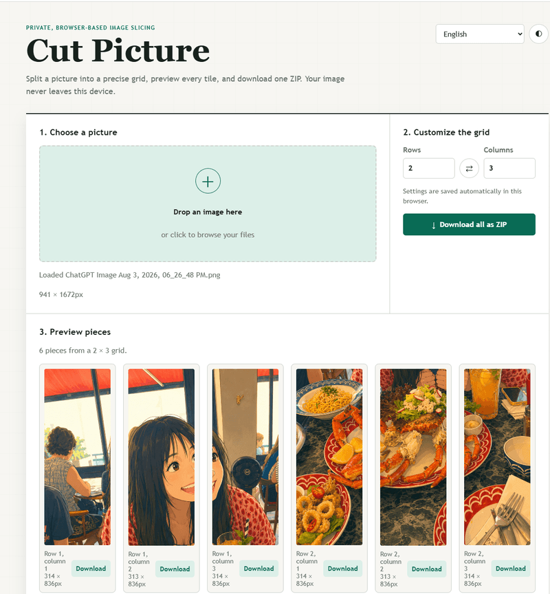 Cut a Picture - Free Opensource Tool