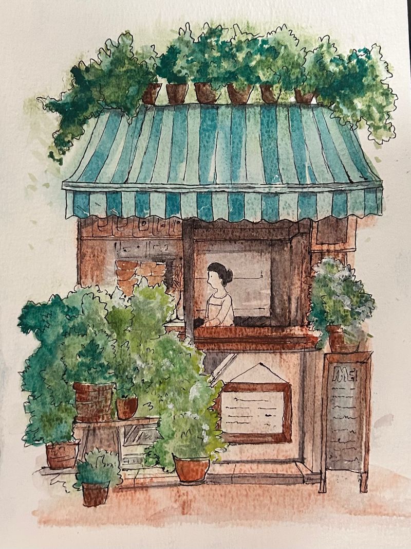 Gouache in watercolor style