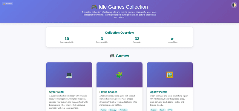 Idle Games and Tools