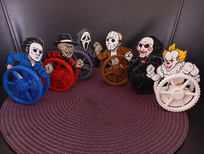 Halloween movie characters balancing toys pack