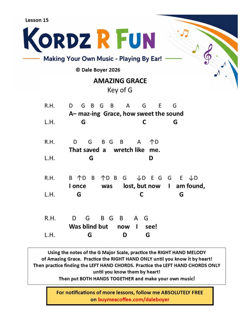 KORDZ R FUN - Lesson 15 - Amazing Grace