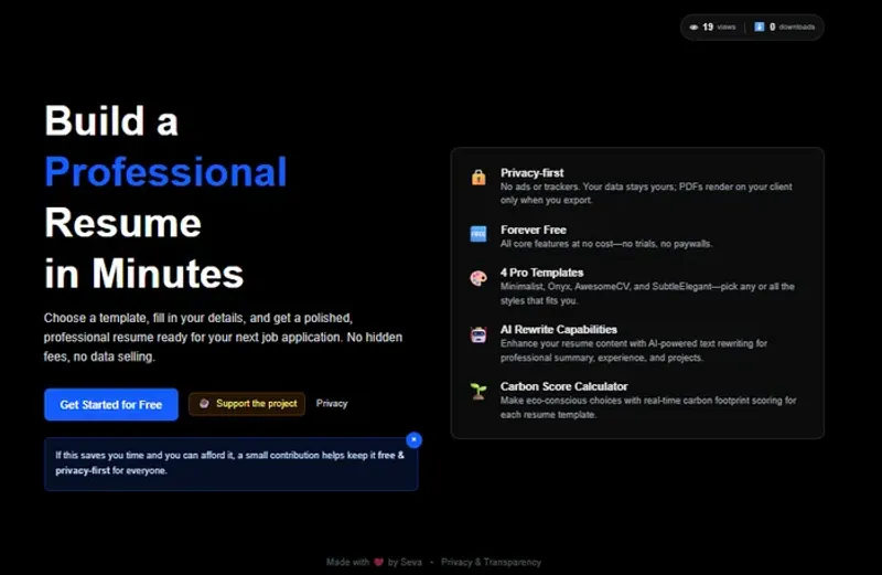SecureCV - AI Assisted Resume Builder