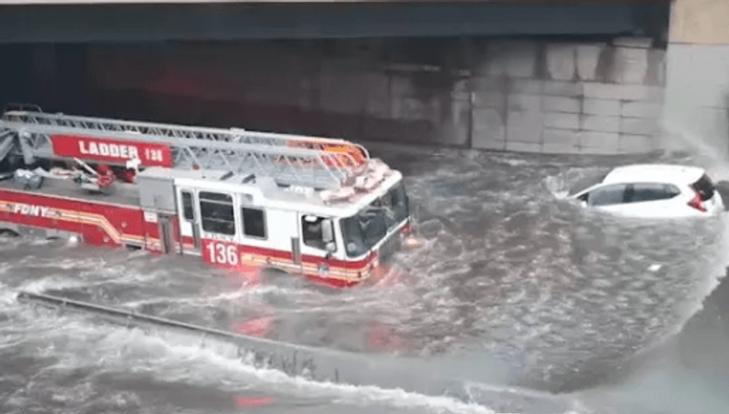 NYC being flooded today, July 18, 2026