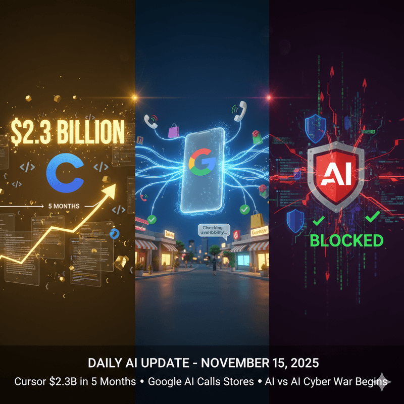 Daily AI Update November 15: Cursor Raises $2.3B Just 5 Months After Last Round