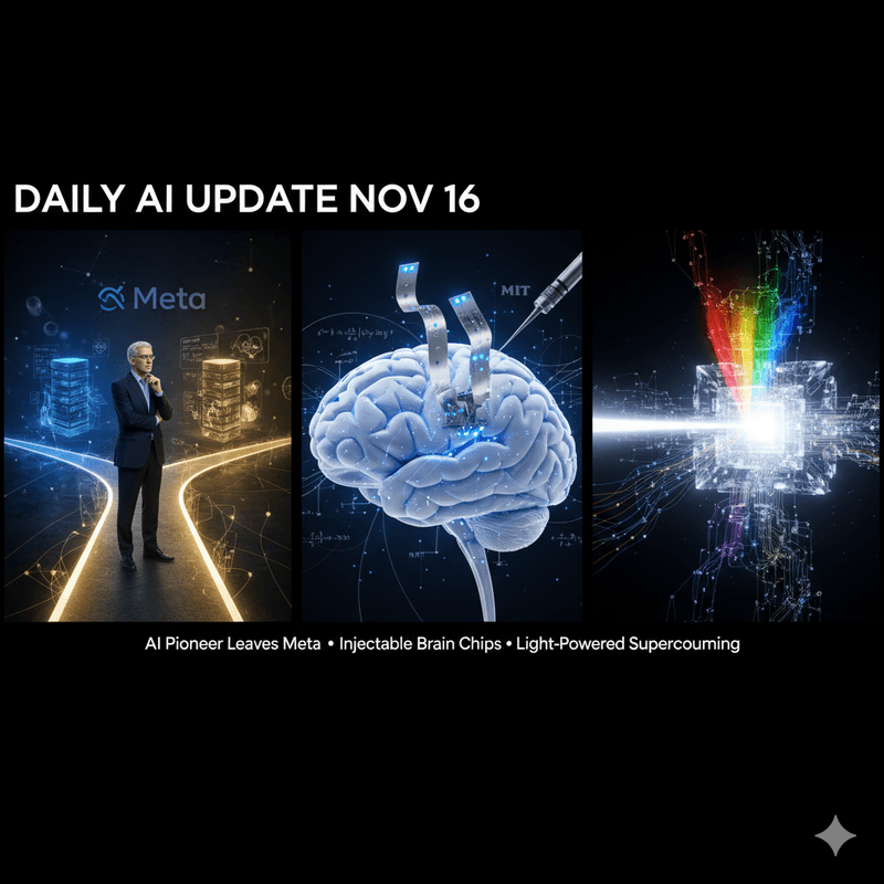 Daily AI Update November 16th: Yann LeCun Leaves Meta Over Future of Intelligence