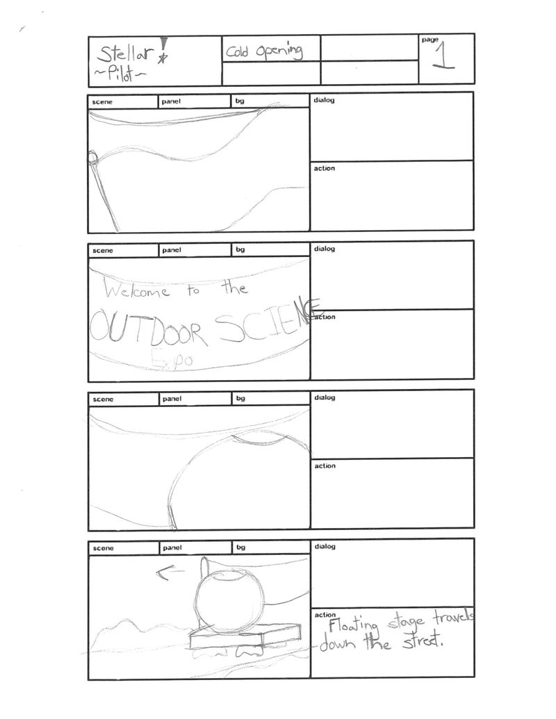 First 10 Pages of Storyboards for "Stellar" Pilot