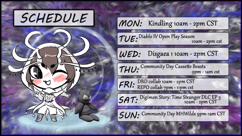 April 6th - 12th 2026 twitch stream schedule