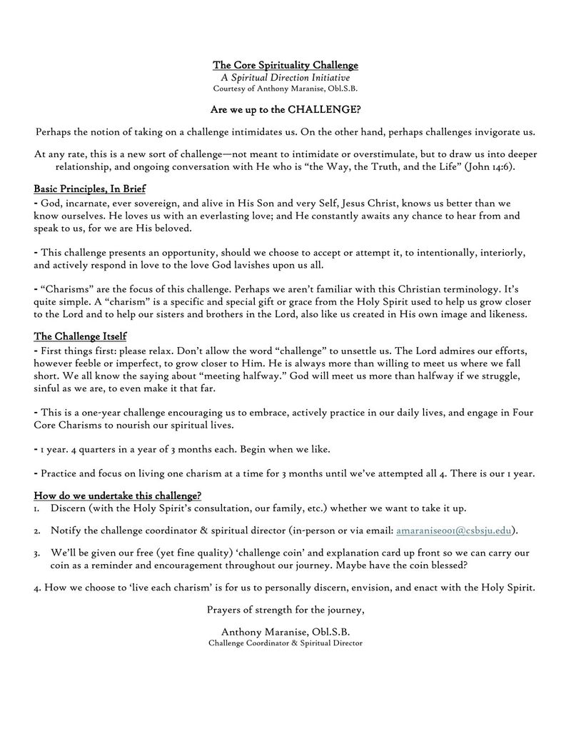 The Core Spirituality Challenge