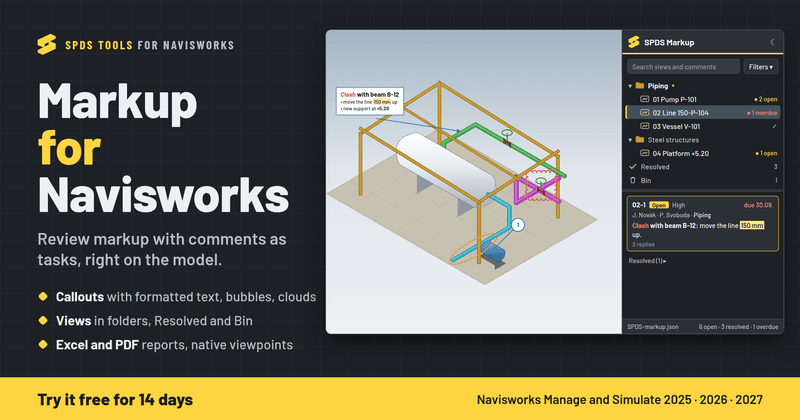 Markup for Navisworks: review markup with comments as tasks (prerelease)