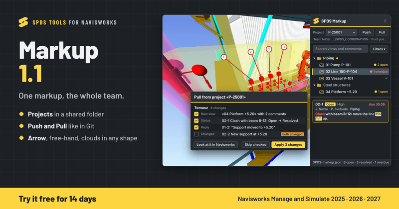 Markup for Navisworks 1.1: teamwork with Push and Pull