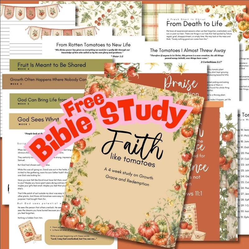 FREE Bible Study and Special Offer Printable | Faith Like Tomatoes