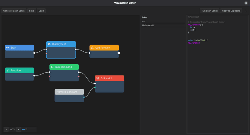 Visual Scripting for Bash