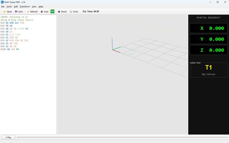 Launching PyNCViewer v1.0 - The Free 3D CNC Simulator 🚀