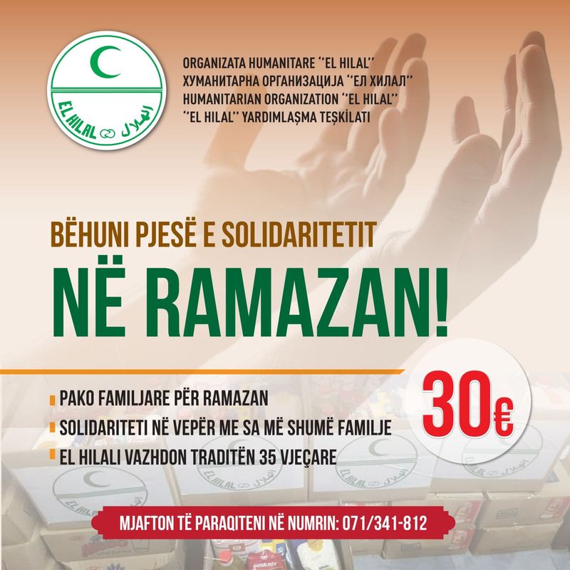 BËHUNI PJESË E SOLIDARITETIT NË RAMAZAN!
