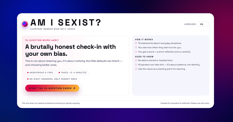 AmISexist.com is updated! Thanks for your feedback