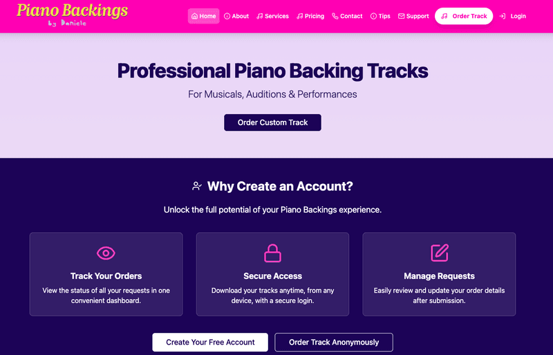 ✨ New Home for Piano Backings ✨
