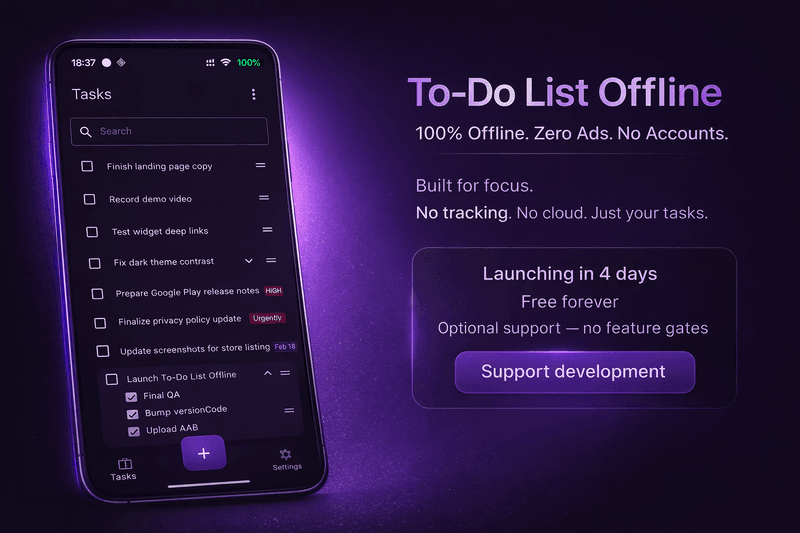 To-Do List Offline in Android Store soon!