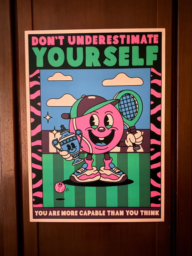 "Don't Underestimate Yourself" Tennis Art Poster: Inspired by Roger Federer | Ltd Edition 