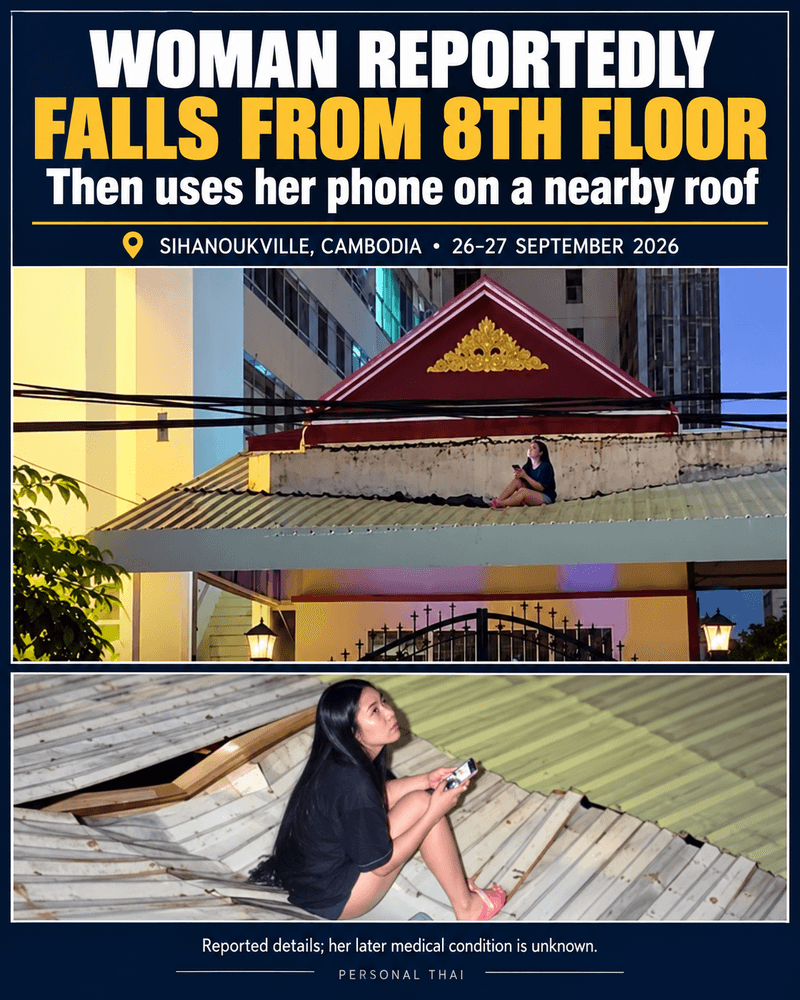 She fell from the roof and used her phone