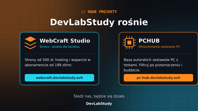 Nowe projekty DevLabStudy!