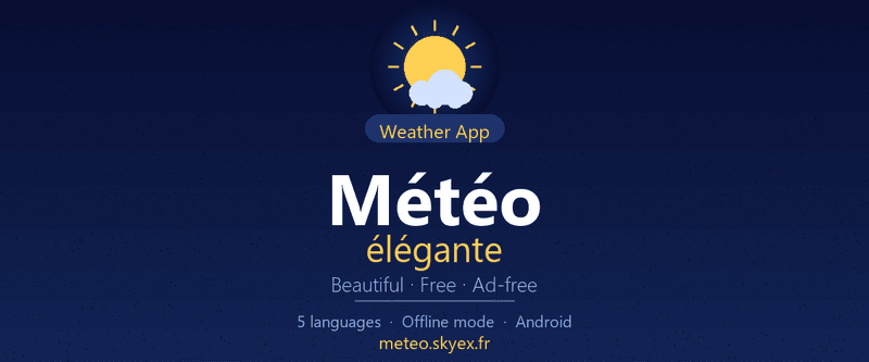 🌤️ Météo élégante — beautiful weather app, free & ad-free