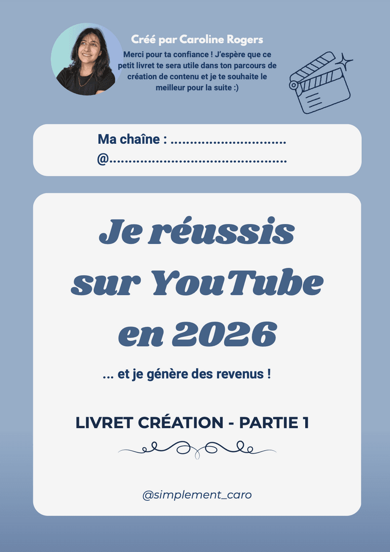Mon livret pour se lancer sur YouTube