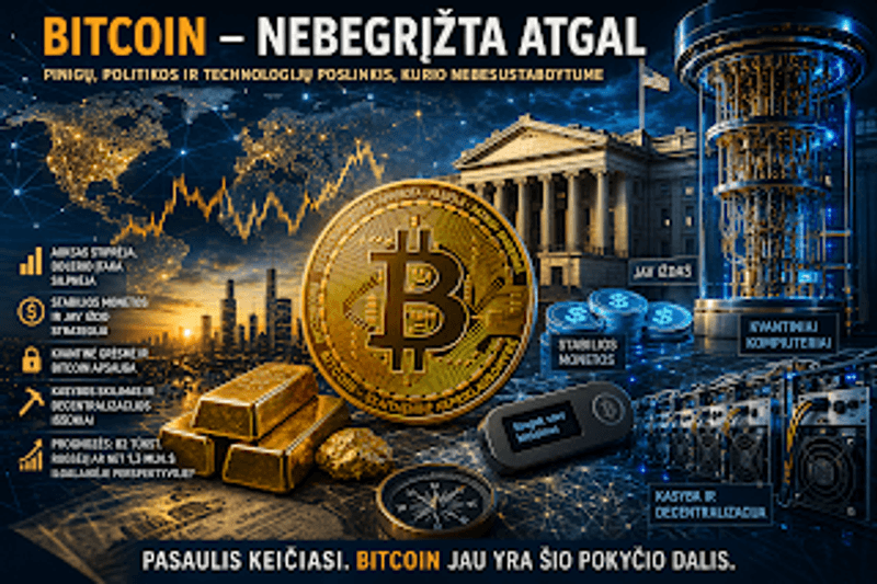 „Nebėra kelio atgal“: bitkoinas, auksas ir sprendimai, kurių nebeatšauksi