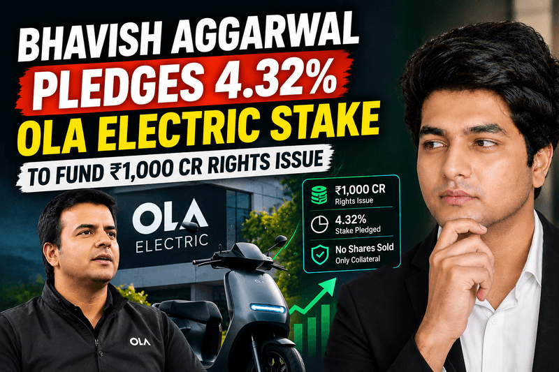 Bhavish Aggarwal Pledges 4.32% Ola Electric Stake to Fund the Company’s Rs 1,000 Crore Rig