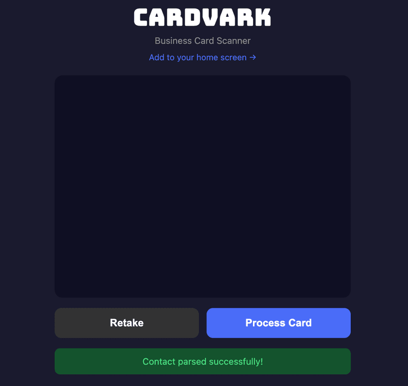 Cardvark! You can finally get through that stack of business cards