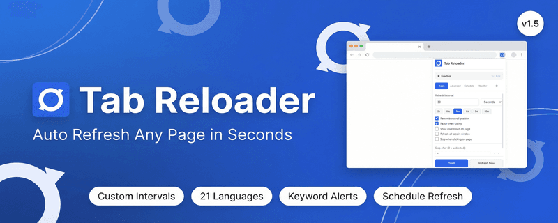 🚀 Supercharge Your Browsing with Tab Reloader — (Page Auto Refresh) Like a Pro