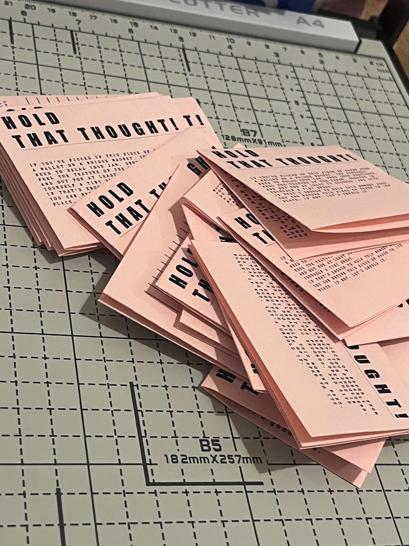 HOLD ON THAT THOUGHT - the zine