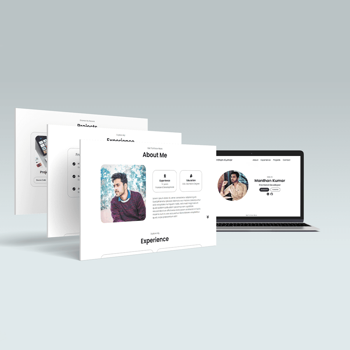 Responsive Black and White Portfolio Website