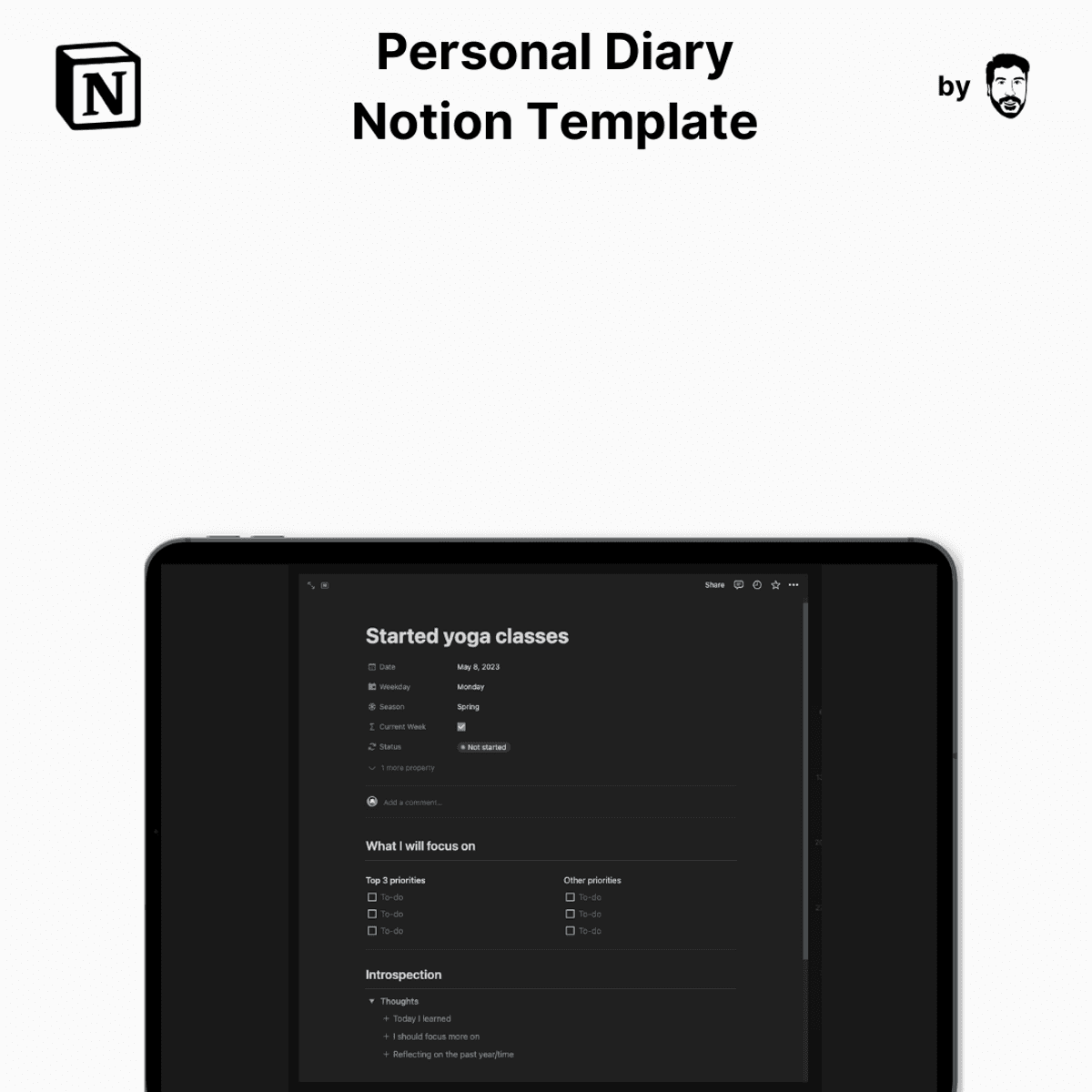 Personal Diary Notion Template