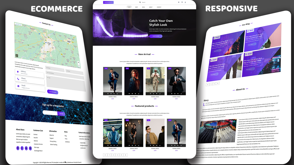 TRENDY Ecommerce Shop/Store website [Source Code]