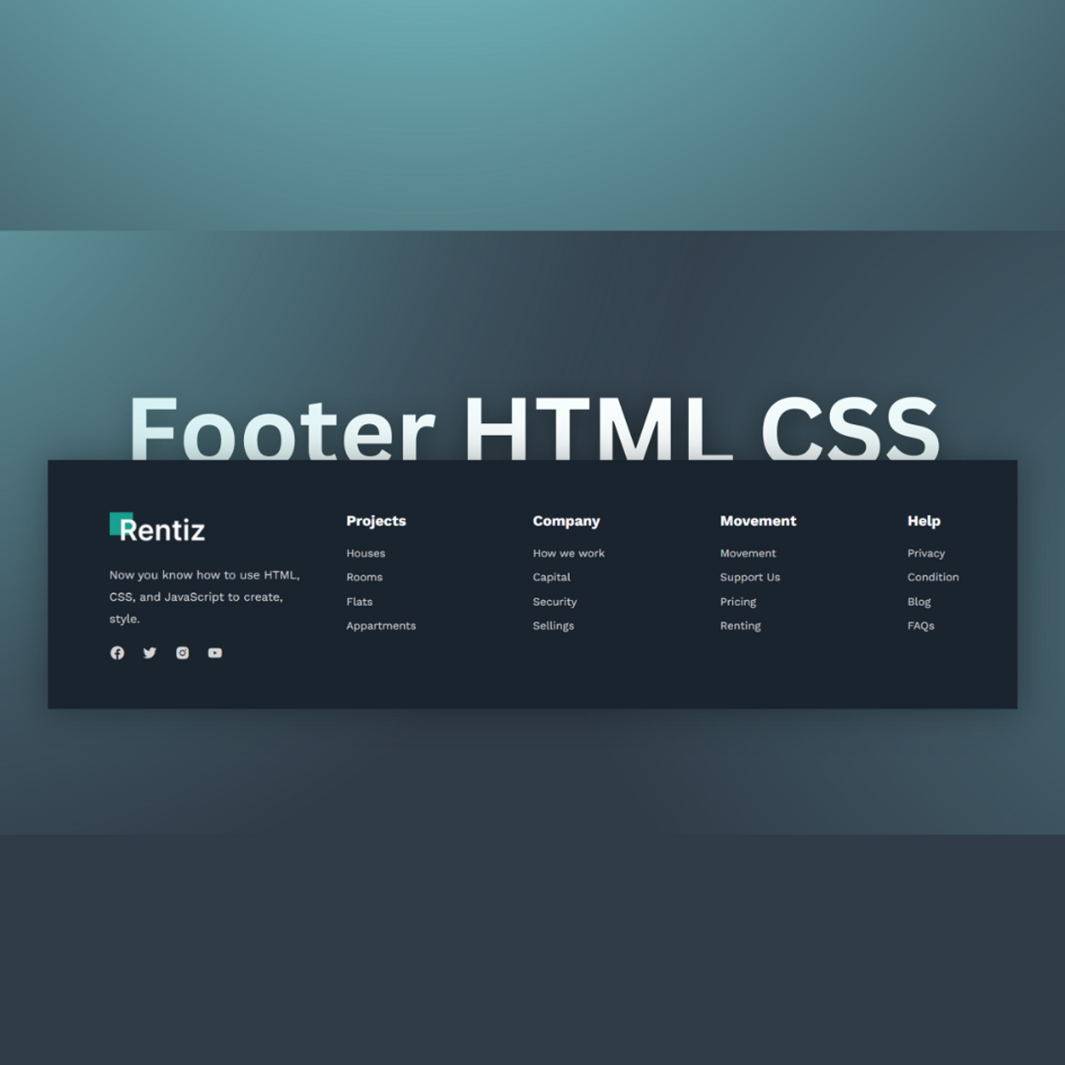Website Footer HTML & CSS - Buymeacoffee