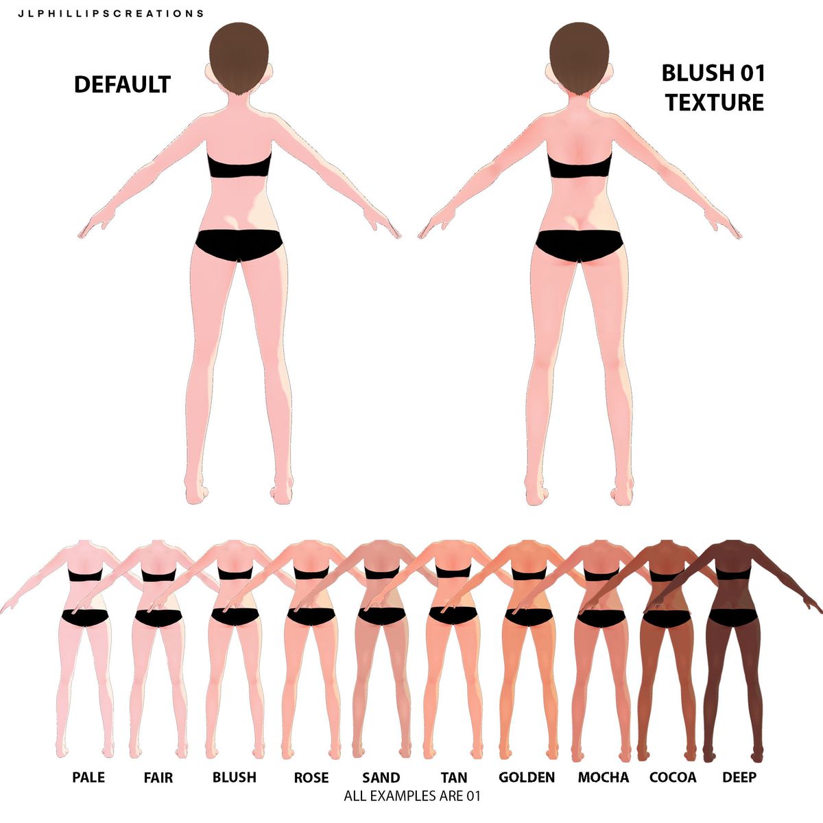 F2U VROID Studio 41 Skin Tone Body Package