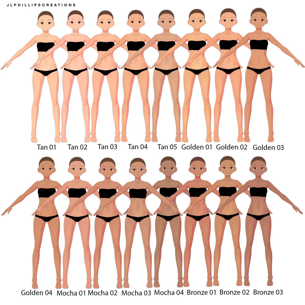 F2U VROID Studio 41 Skin Tone Body Package