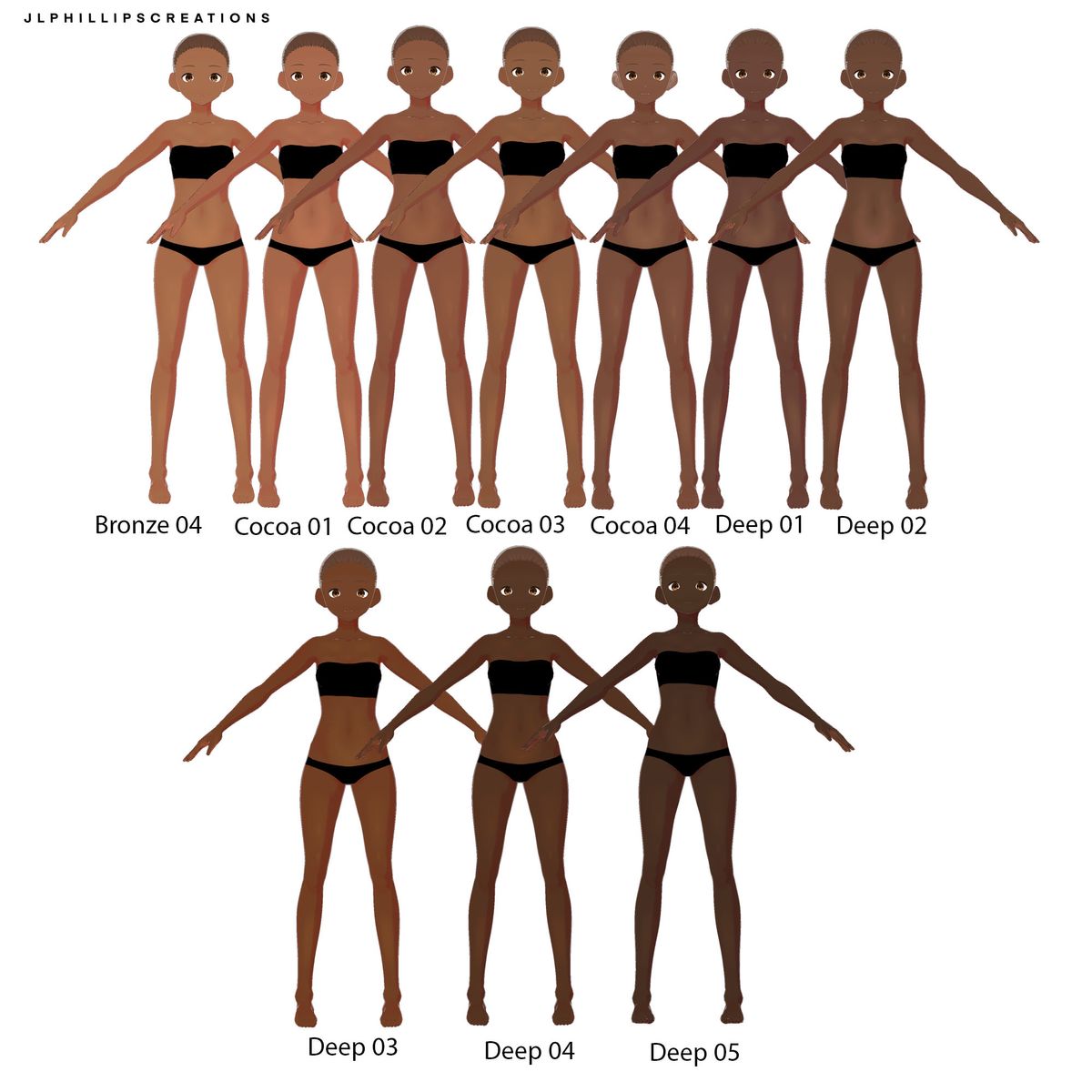 F2U VROID Studio 41 Skin Tone Body Package