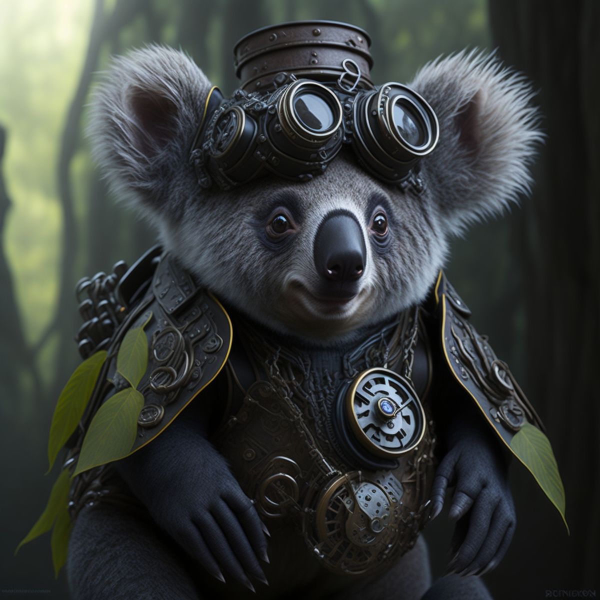 Digital artworks of steampunk animals