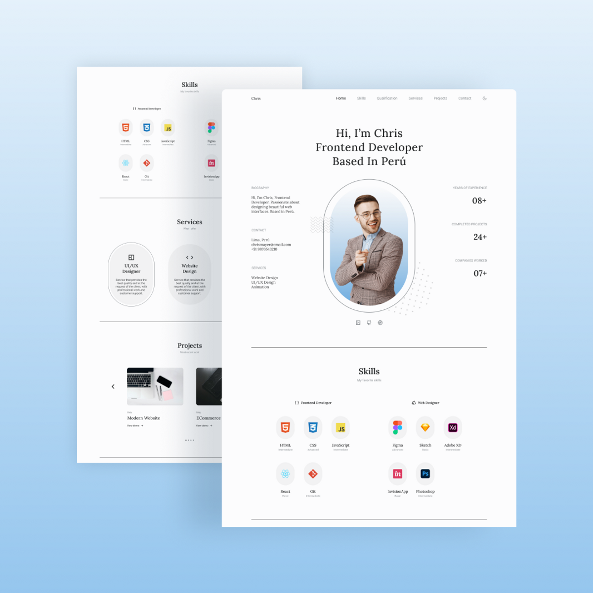 💼 Responsive Portfolio Website Chris - Buymeacoffee