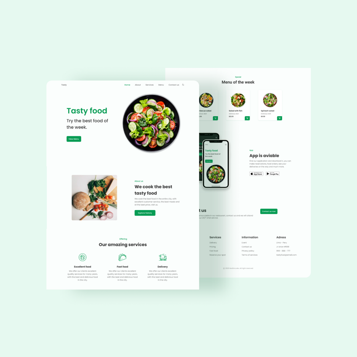 Responsive Website Restaurant - Buymeacoffee