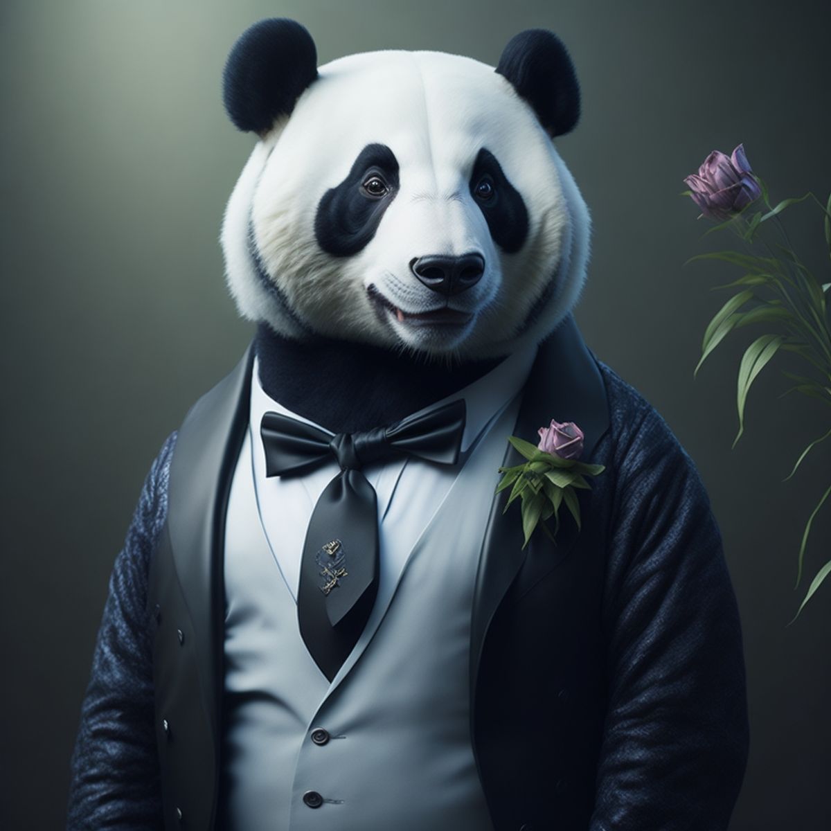 Digital artworks of animals in formal clothing
